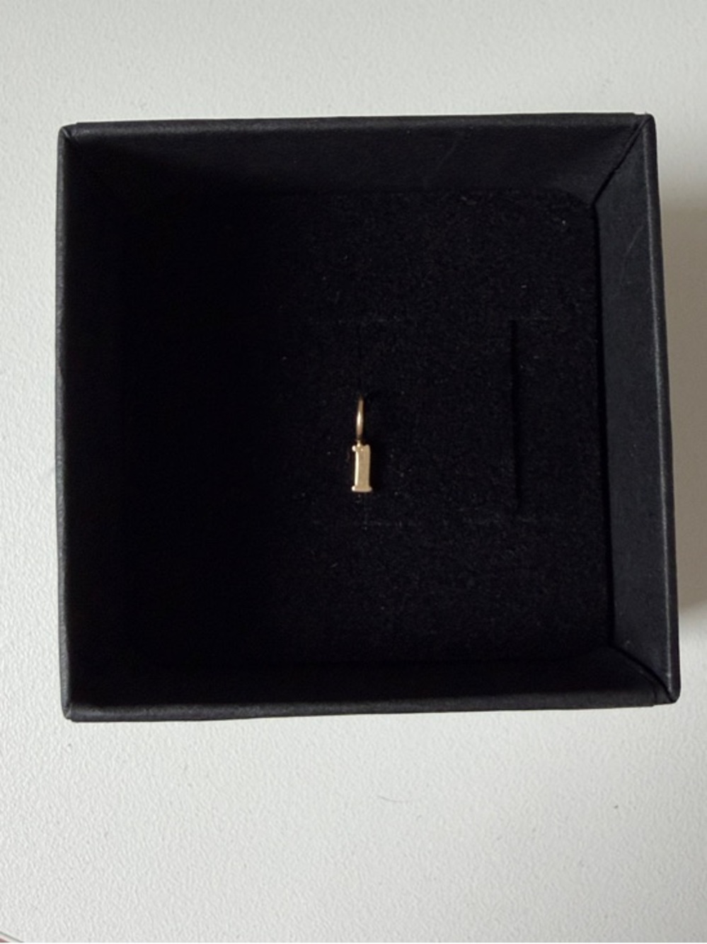 Tiniest Alphabet Charm, Yellow Gold - lowercase “l”
